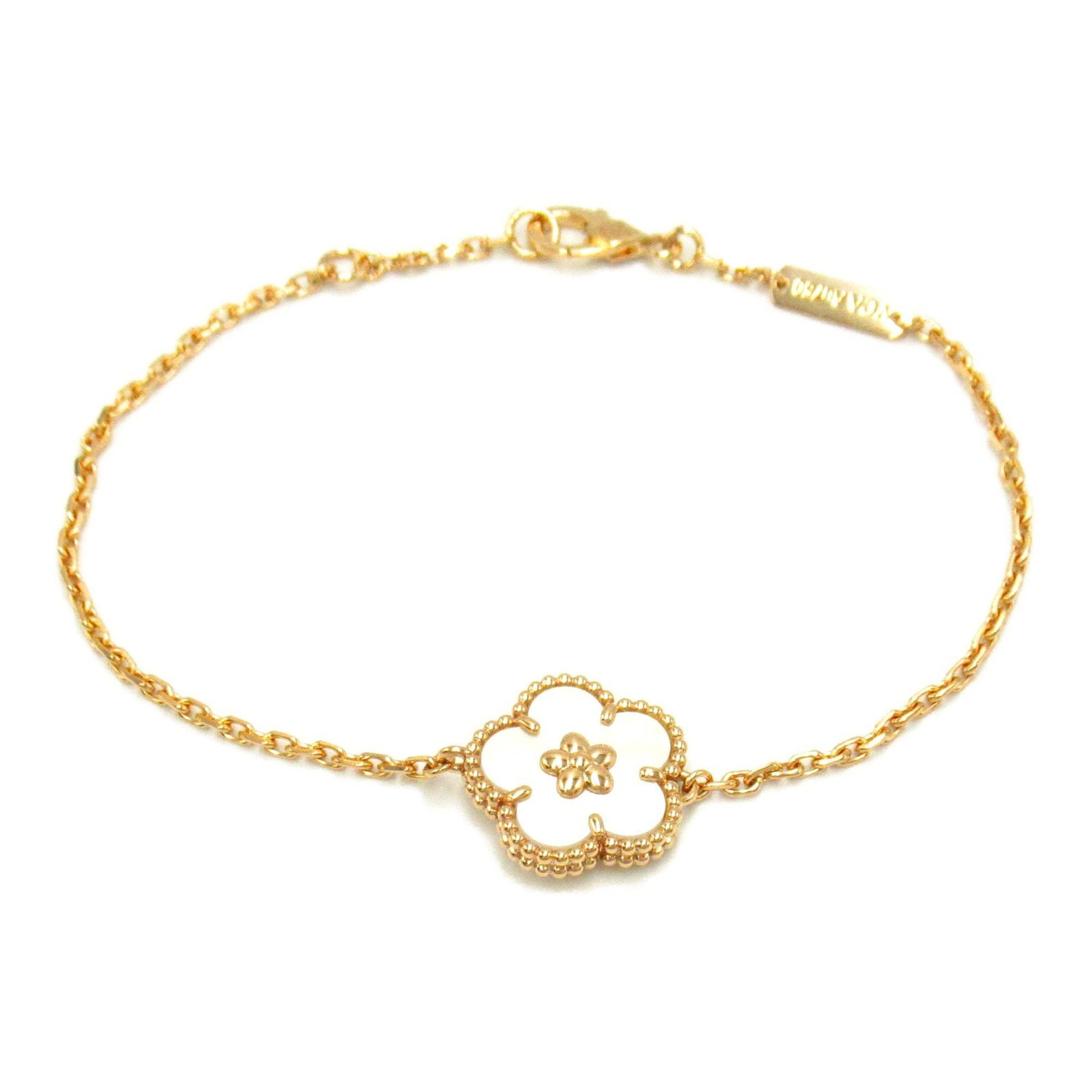 Pre-Owned Van Cleef & Arpels Lucky Spring Plum Blossom Shell Bracelet K18PG  (Pink Gold) Women's White (Good) - Walmart.com