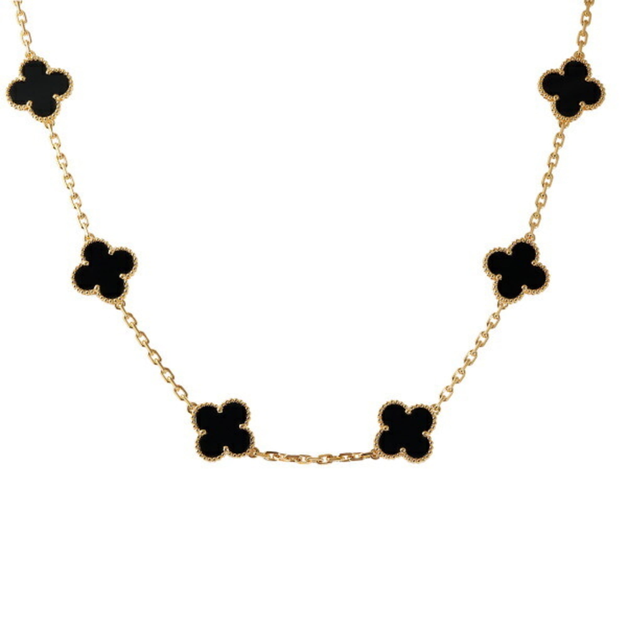 Pre-Owned Van Cleef &amp;amp; Arpels Vintage Alhambra K18YG Yellow Gold Necklace Good