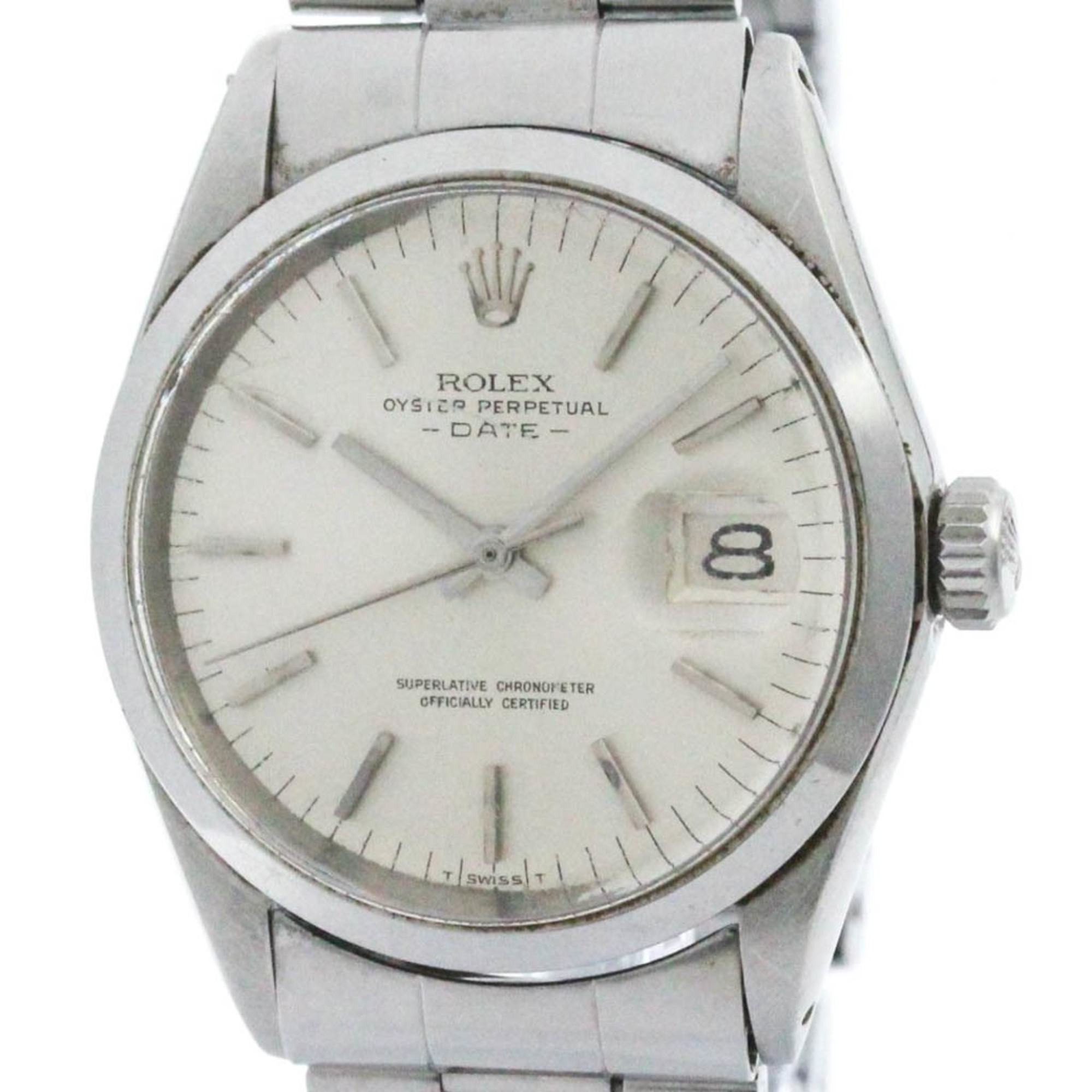 Pre-Owned Vintage ROLEX Oyster Perpetual Date 1500 Steel Automatic Mens Watch BF574122 (Good)
