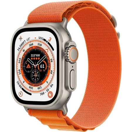 Restored Watch Ultra GPS + Cellular 49mm Titanium Case with Orange Alpine Loop - MQEV3LL/A (Refurbished)