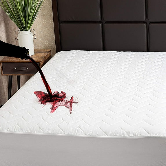 Waterguard Quilted Cotton Mattress Pad - RV Size 48” x 75" - Soft, Comfortable, and Fluffy Mattress Pad - Waterproof Mattress Protector Stretched 13" for Snug Fit on Regular Sized Mattress.