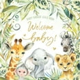 thumbnail image 1 of Pre-Owned Welcome Baby Shower Guest Book: Safari Jungle Animals Theme Sign-In Guestbook with Gift Log + Keepsake Photo Pages | Baby Elephant Lion Giraffe Zebra | Tropical Greenery Neutral Paperback, 1 of 1