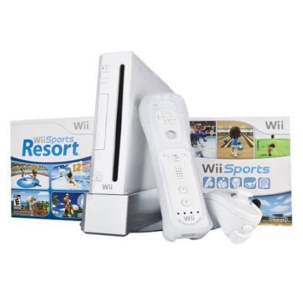 NINTENDO Restored Wii Console Bundle with Wii Sports & Wii Sports Resort White (Refurbished)