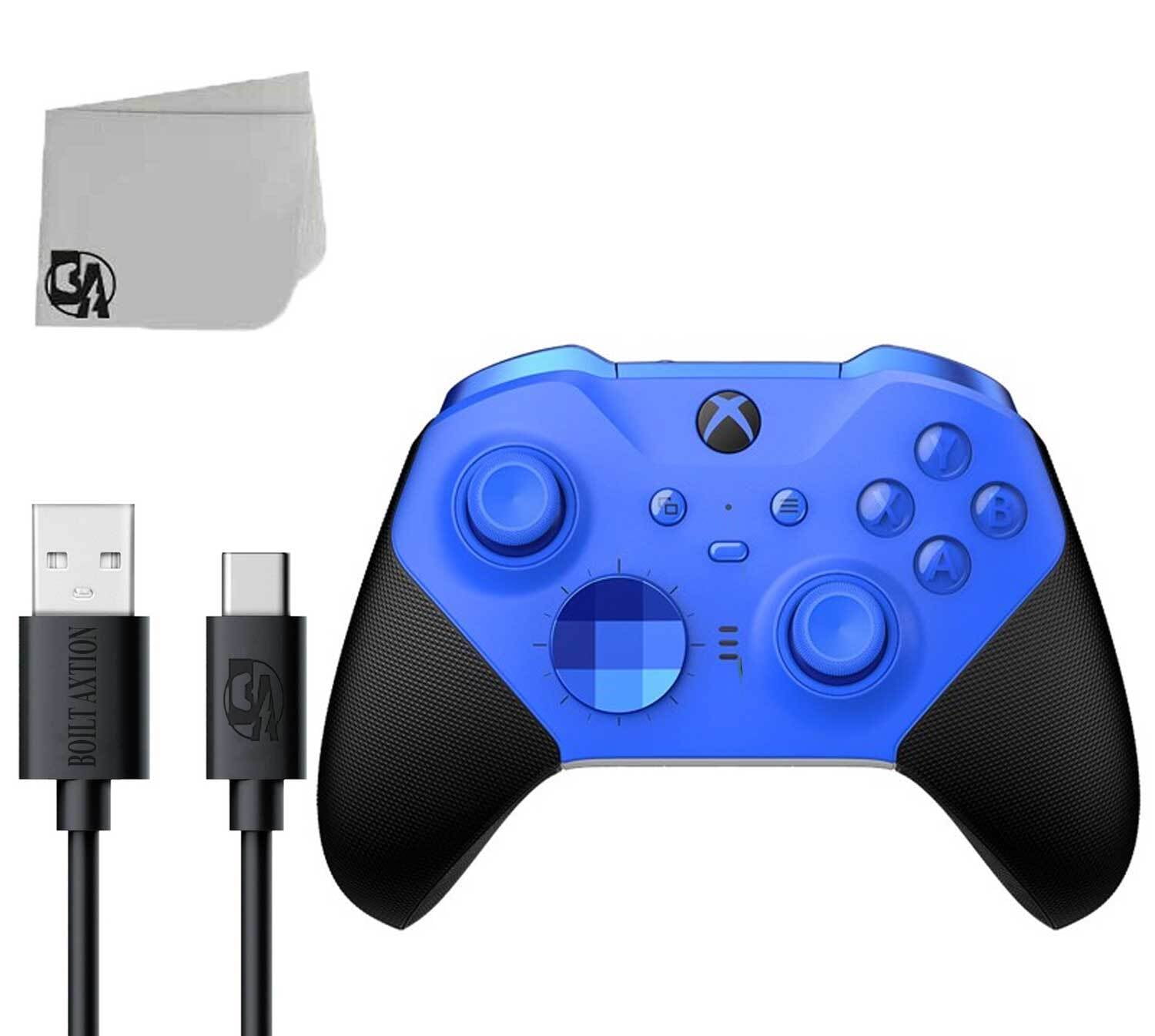 Pre Owned Xbox Elite Controller in Stunning Blue Elevate Your Gaming Experience With Type C Cable BOLT AXTION Bundle Refurbished Like New