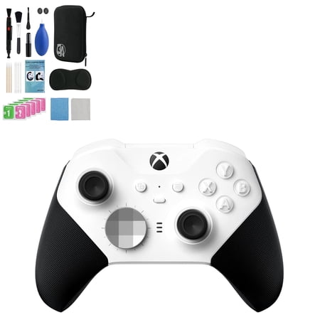 Restored Xbox Elite Series 2 Wireless Gaming Controller White For Xbox Console With Cleaning Kit BOLT AXTION Bundle (Refurbished)