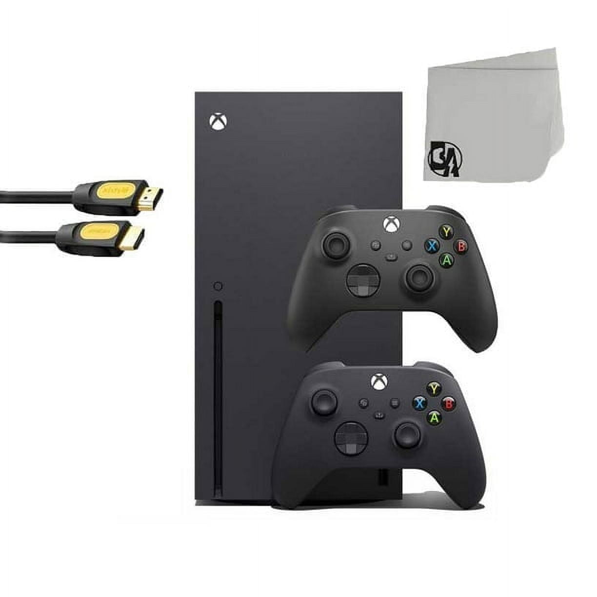 Pre-Owned Xbox Series X Video Game Console Black BOLT AXTION Bundle with 2 Controller Refurbished: Like New