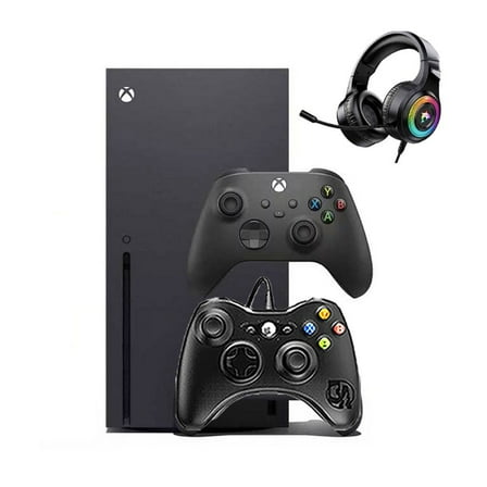 Pre-Owned Xbox Series X Video Game Console Black with 2 Controller Included BOLT AXTION Bundle ( )