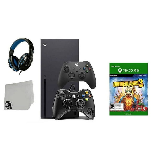 Pre-Owned Xbox Series X Video Game Console Black with Borderlands 3 BOLT AXTION Bundle with 2 Controller