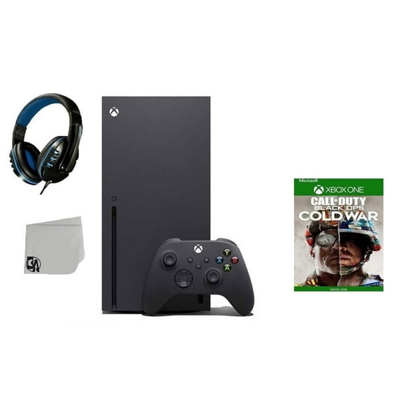 Pre-Owned Xbox Series X Video Game Console Black with Call of Duty Black Ops Cold War BOLT AXTION Bundle