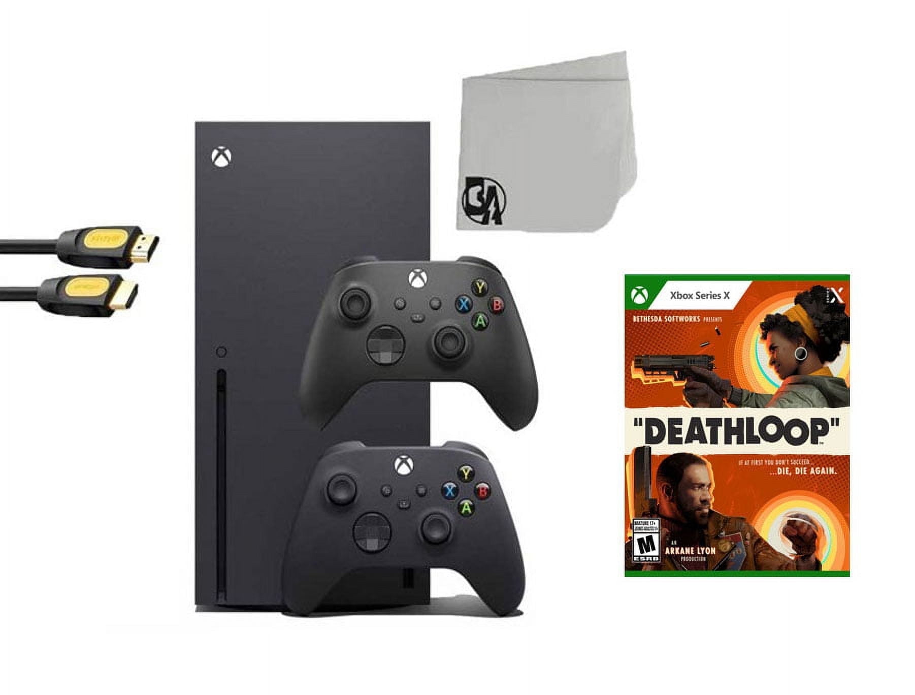 Pre-Owned Xbox Series X Video Game Console Black with Deathloop BOLT AXTION Bundle with 2 Controller