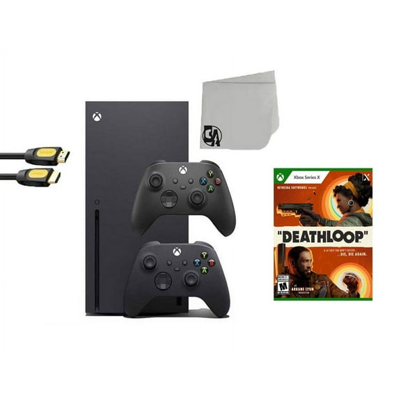 Pre-Owned Xbox Series X Video Game Console Black with Deathloop BOLT AXTION Bundle with 2 Controller