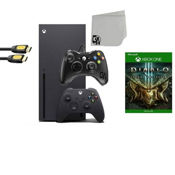 Pre-Owned Xbox Series X Video Game Console Black with Diablo III Eternal Collection BOLT AXTION Bundle with 2 Controller ( )