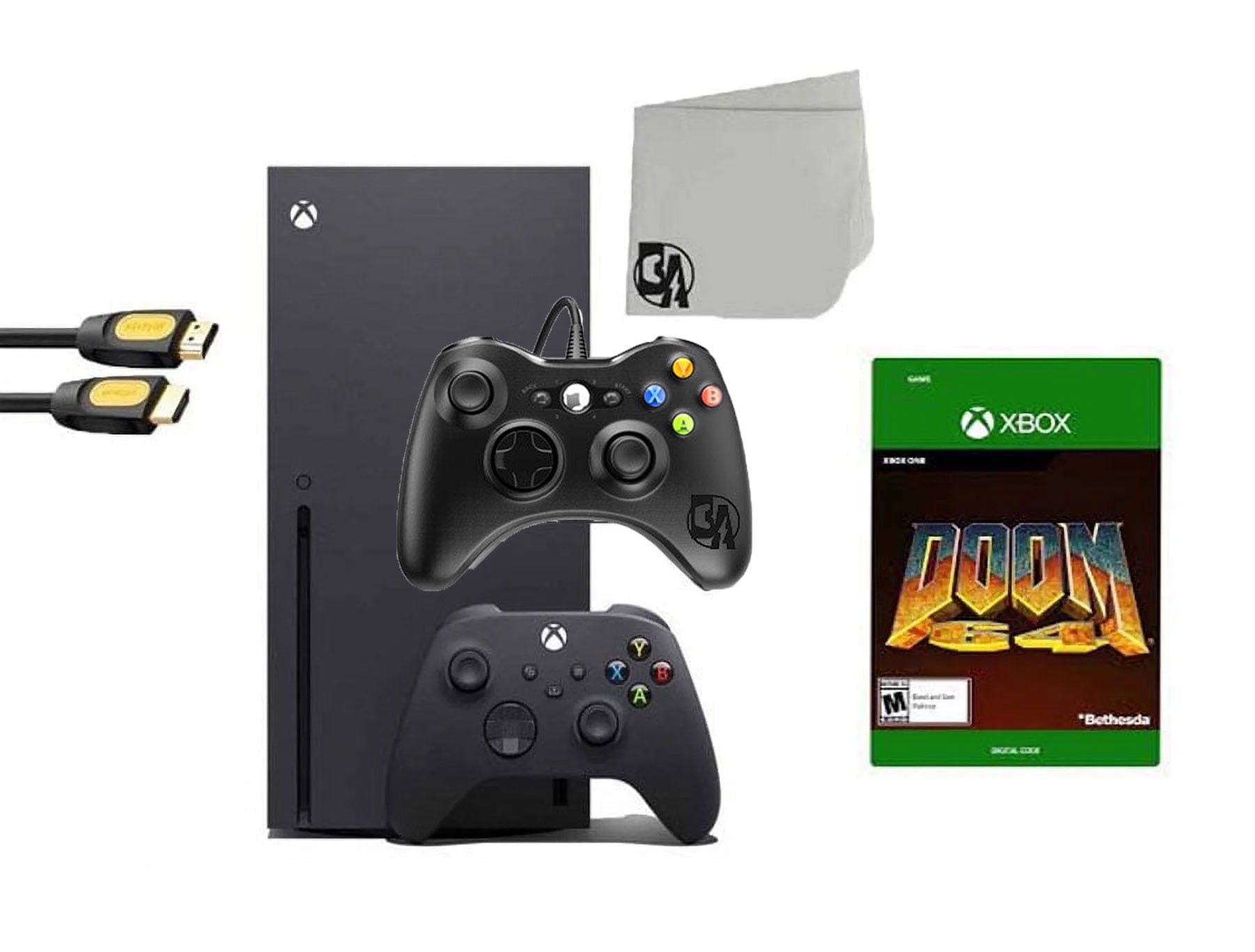 Pre-Owned Xbox Series X Video Game Console Black with Doom 64 BOLT AXTION Bundle with 2 Controller ( )