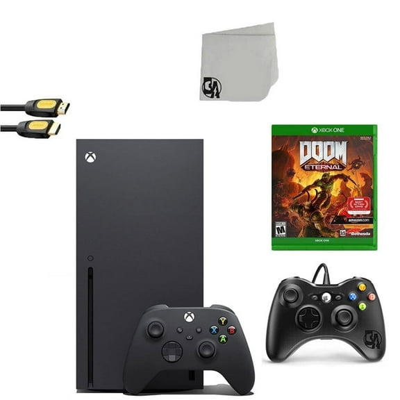 Pre-Owned Xbox Series X Video Game Console Black with Doom Eternal BOLT AXTION Bundle with 2 Controller ( )