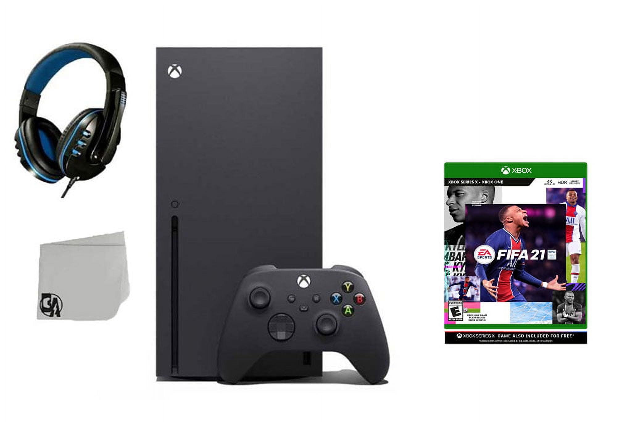 Pre-Owned Xbox Series X Video Game Console Black with FIFA 21 BOLT AXTION Bundle