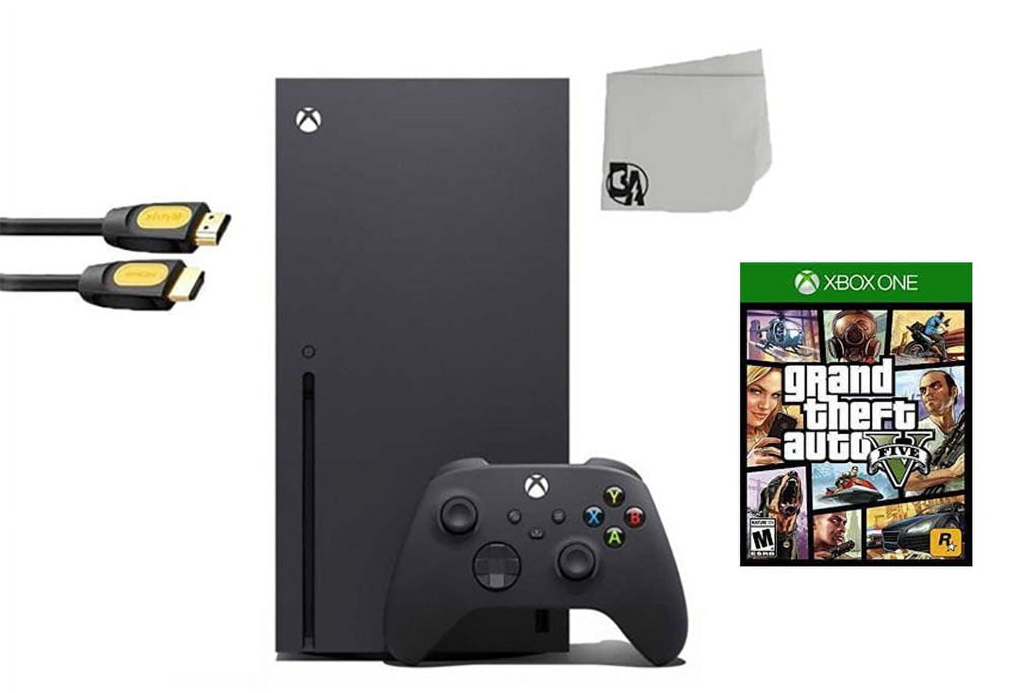 PreOwned Xbox Series X Video Game Console Black with Grand Theft Auto V BOLT AXTION Bundle