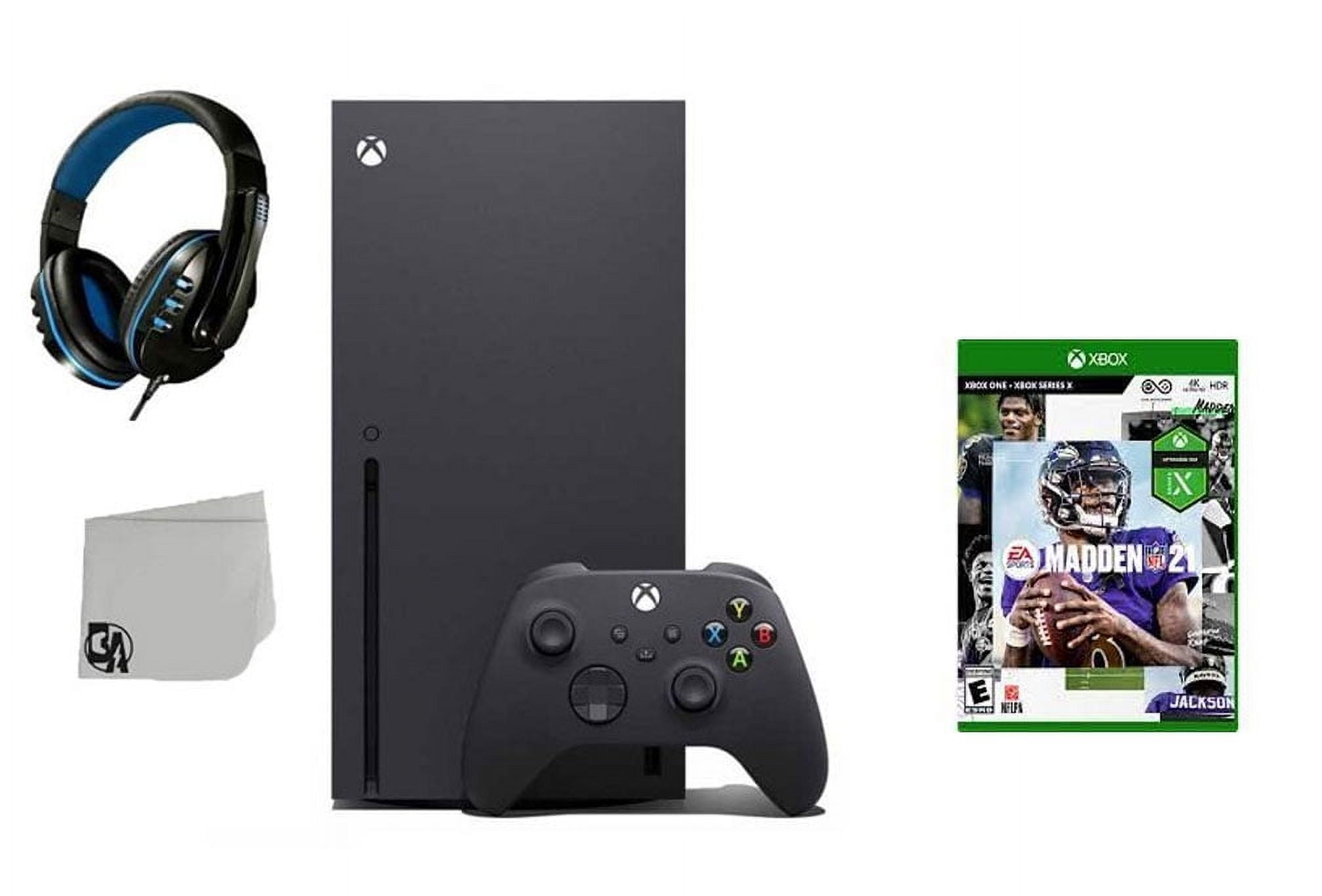 PreOwned Xbox Series X Video Game Console Black with Madden NFL 21 BOLT AXTION Bundle