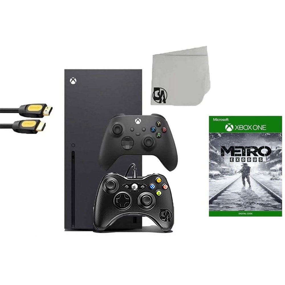 Pre-Owned Xbox Series X Video Game Console Black with Metro Exodus BOLT AXTION Bundle with 2 Controller ( )
