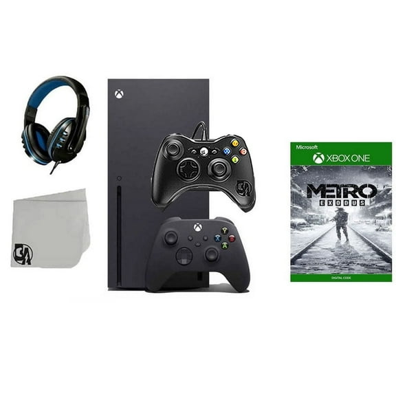 Pre-Owned Xbox Series X Video Game Console Black with Metro Exodus BOLT AXTION Bundle with 2 Controller ( )