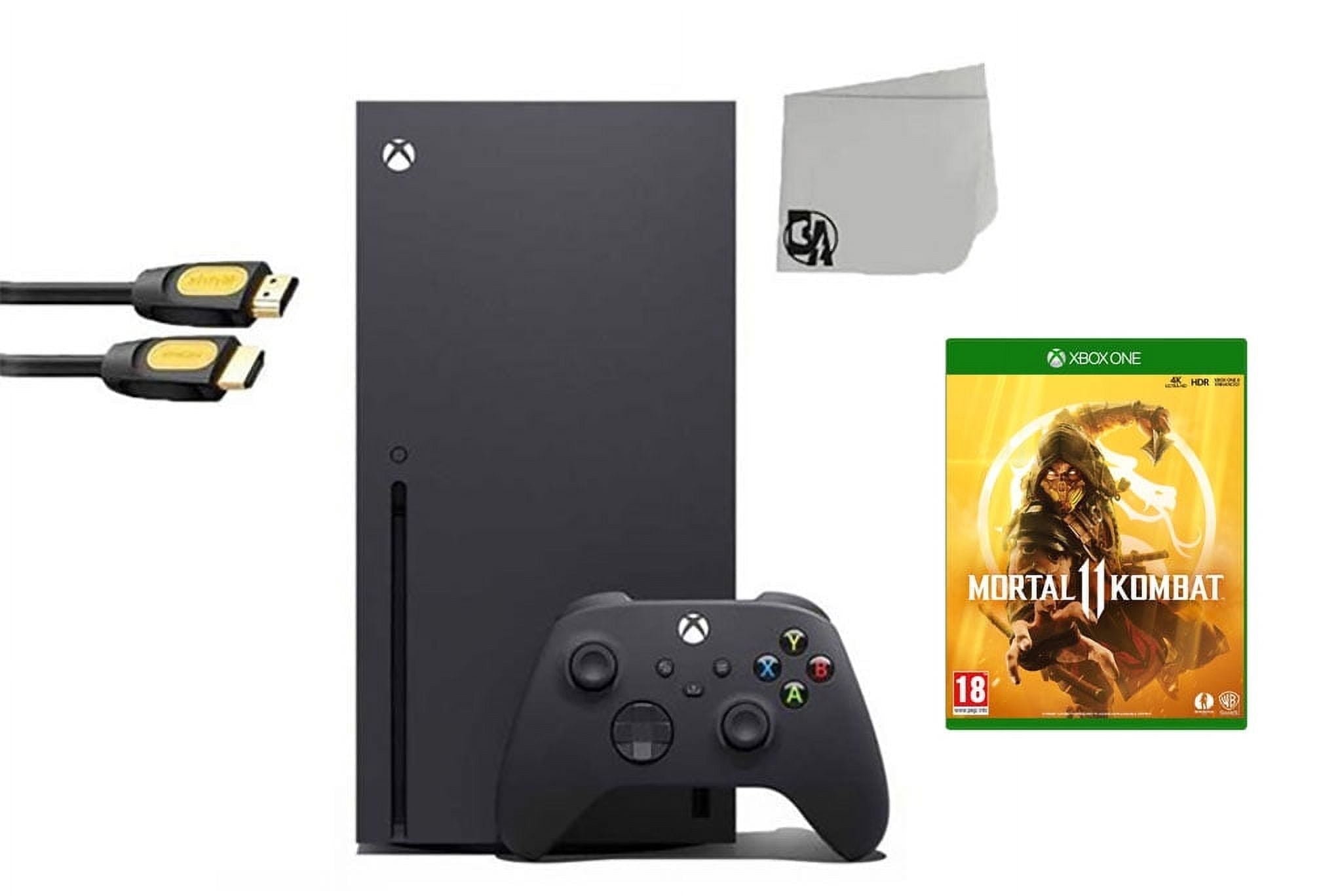 Pre-Owned Xbox Series X Video Game Console Black with Mortal Kombat 11 BOLT AXTION Bundle