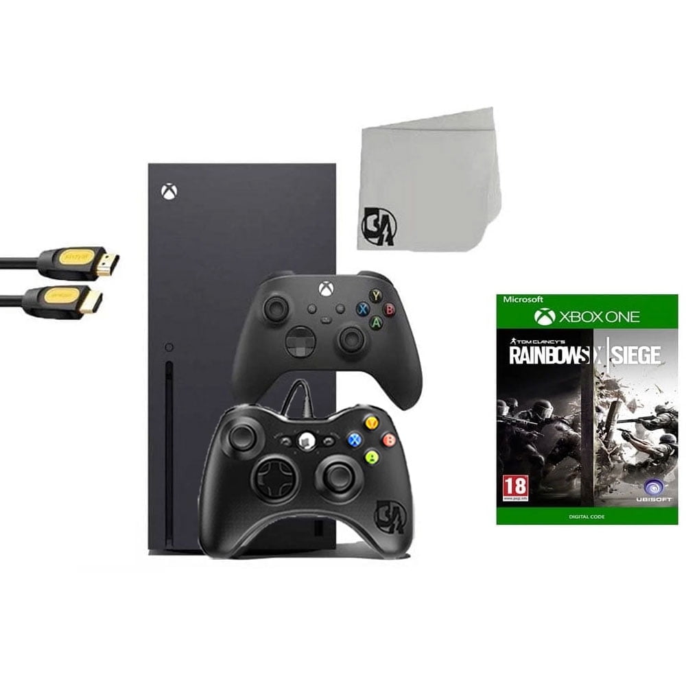 Pre-Owned Xbox Series X Video Game Console Black with Rainbow Six Siege BOLT AXTION Bundle with 2 Controller