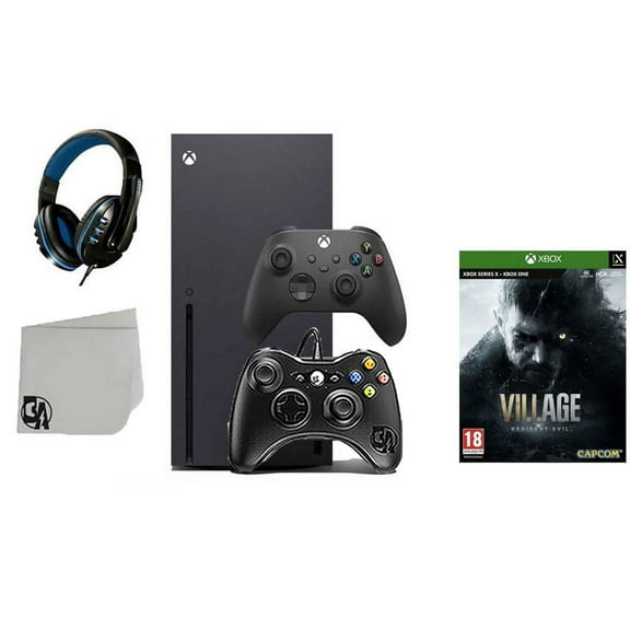 Pre-Owned Xbox Series X Video Game Console Black with Resident Evil Village BOLT AXTION Bundle with 2 Controller ( )