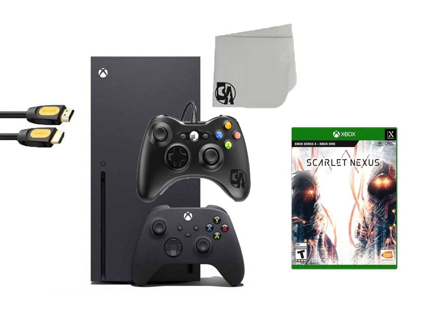 Restored Xbox Series X Video Game Console Black with Scarlet Nexus BOLT AXTION Bundle with 2 Controller (Refurbished)
