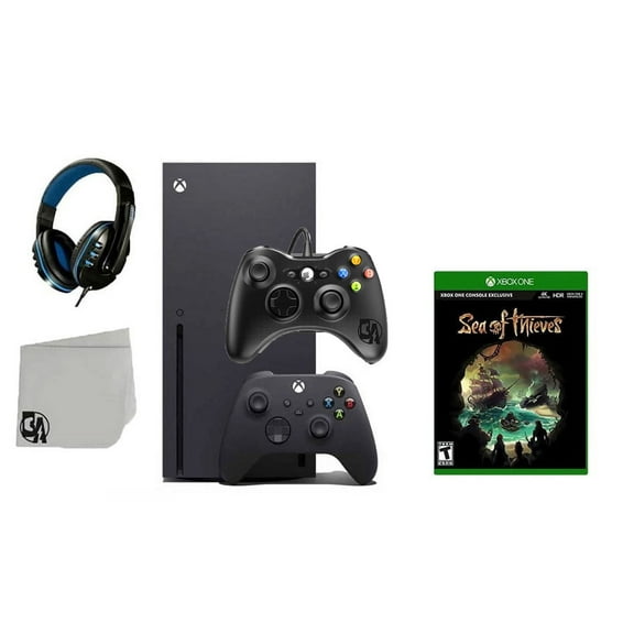 Pre-Owned Xbox Series X Video Game Console Black with Sea of Thieves BOLT AXTION Bundle with 2 Controller ( )