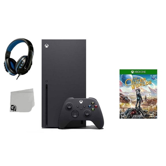 Pre-Owned Xbox Series X Video Game Console Black with The Outer Worlds BOLT AXTION Bundle ( )