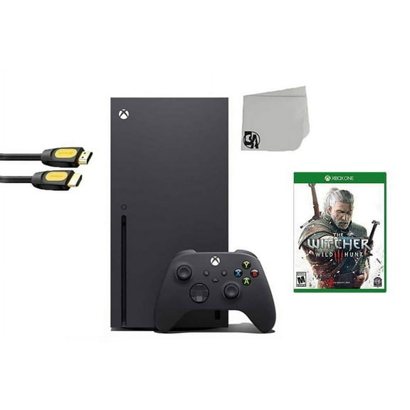Pre-Owned Xbox Series X Video Game Console Black with The Witcher 3 Wild Hunt BOLT AXTION Bundle