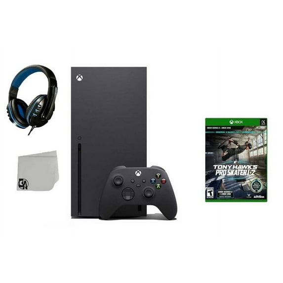 Pre-Owned Xbox Series X Video Game Console Black with Tony Hawk's Pro Skater 1 + 2 BOLT AXTION Bundle