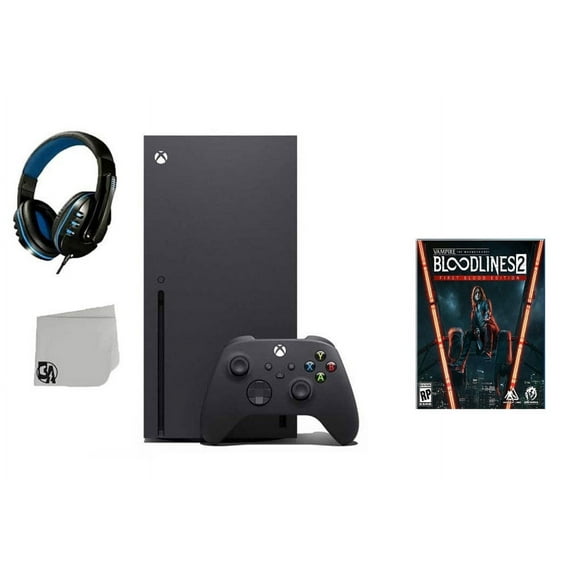 Pre-Owned Xbox Series X Video Game Console Black with Vampire The Masquerade - Bloodlines 2 BOLT AXTION Bundle