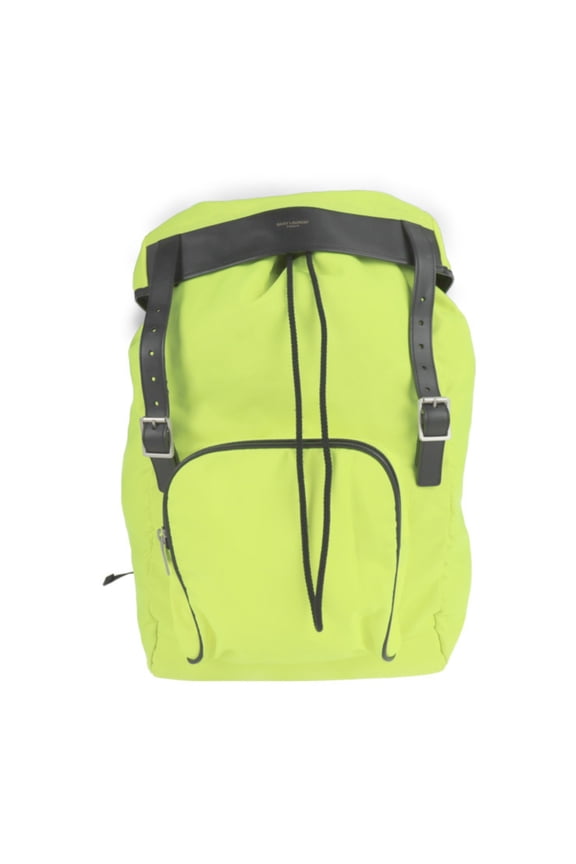 Pre-Owned Yves Saint Laurent SAINT LAURENT PARIS Saint-Laurent Paris rucksack daypack 342609 nylon canvas leather neon yellow black backpack (Good)