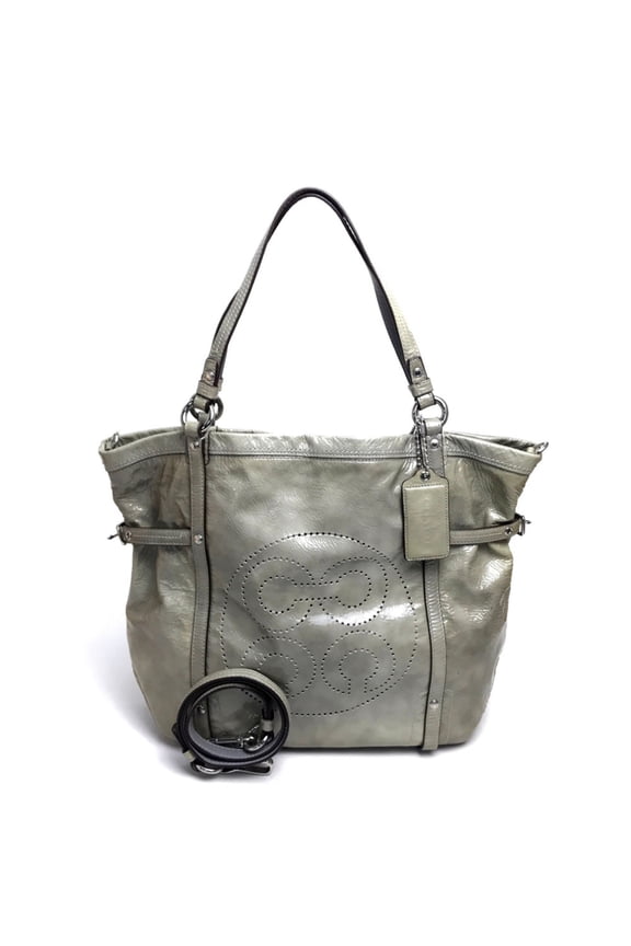 Pre-Owned coach 17065 Patent Andy Cinchid Bag Shoulder Bag Tote Bag Shoulder Bag Gray... (Good)