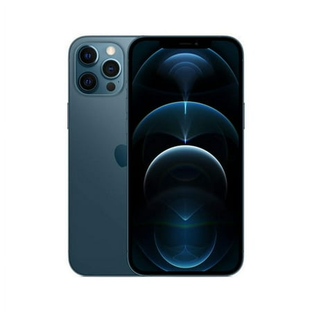 Pre-Owned Apple iPhone 12 Pro Max - 5G smartphone - dual-SIM / Internal Memory 128 GB - OLED display - 6.7" - 2778 x 1284 pixels - 3x rear cameras 12 MP, 12 MP, 12 MP - front camera 12 MP - AT&T - pacific blue