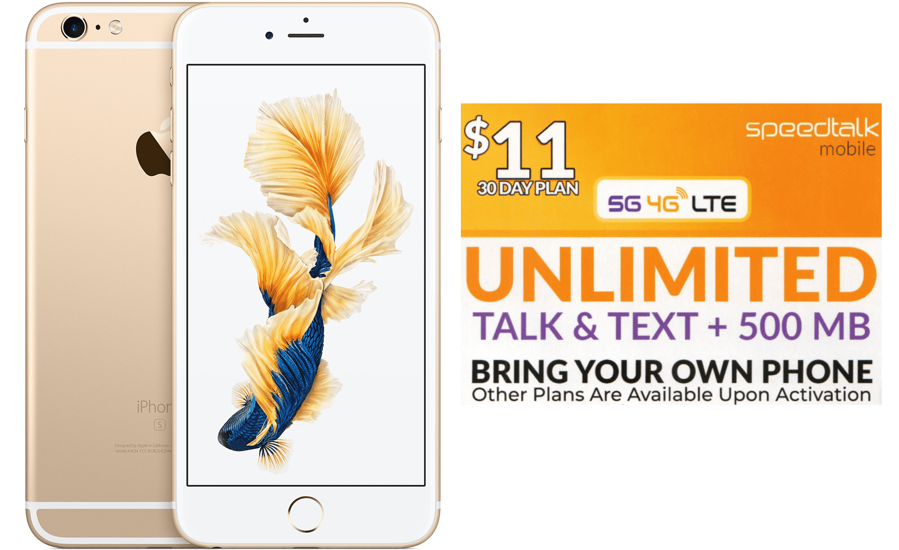 Pre-Owned iPhone 6s 16GB Gold Unlocked + Free Sim Speed Talk $11 a 