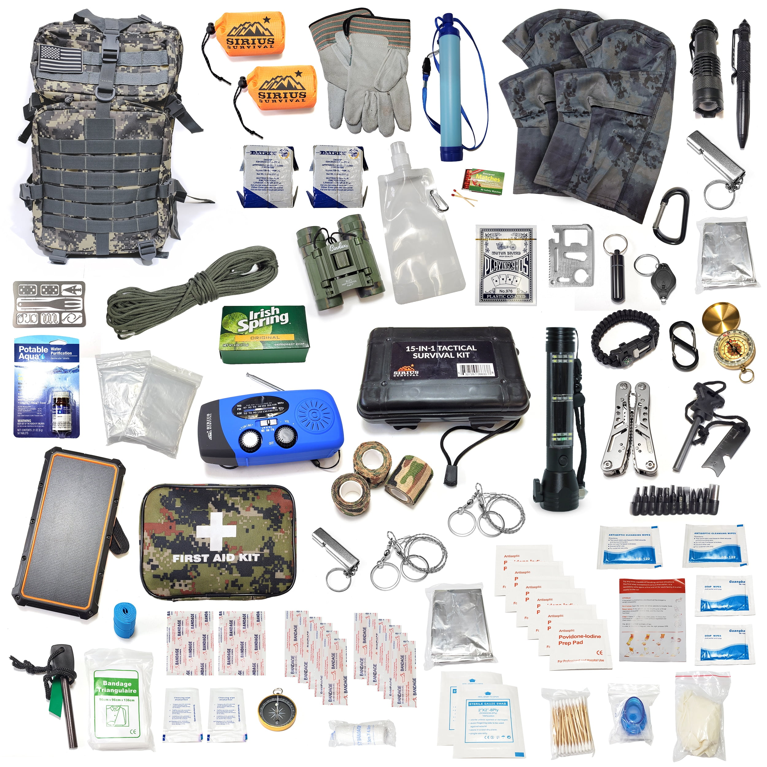 Abpir318 PCS Emergency Survival Kit, Survival Gear and Equipment First Aid  Kit Med Supplies for Vehicles Travel Car Camping Hiking Disaster  Preparedness, Gifts for Christmas Birthday Him Men - Yahoo Shopping