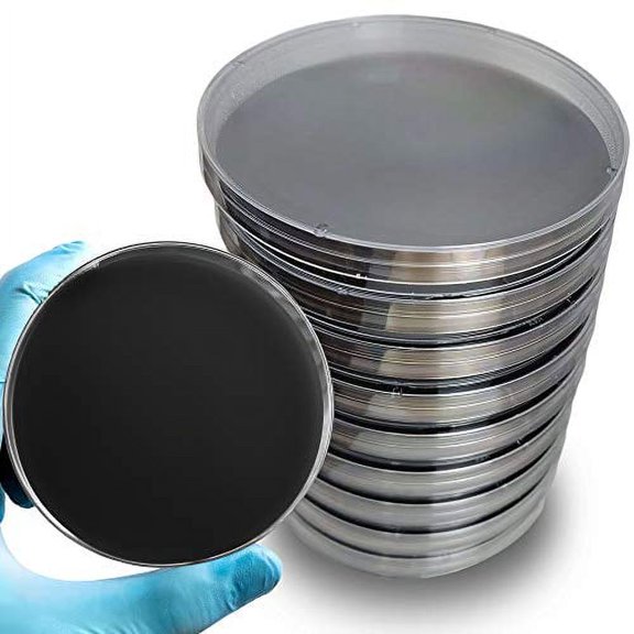 Pre-Poured Black Malt Extract Agar Plates Includes Both Black Dye & Charcoal for Enhanced Culture Visualization - Excellent Growth Medium - Great for Mushrooms & Science Projects$$Other