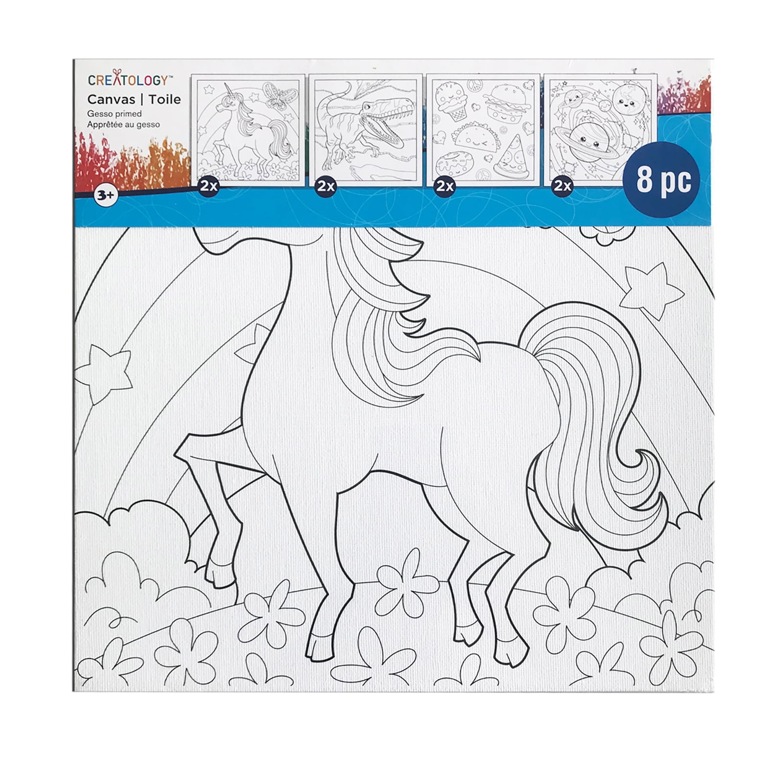 Creatology Pre-Printed Canvas Panels 8-Pack for Kids