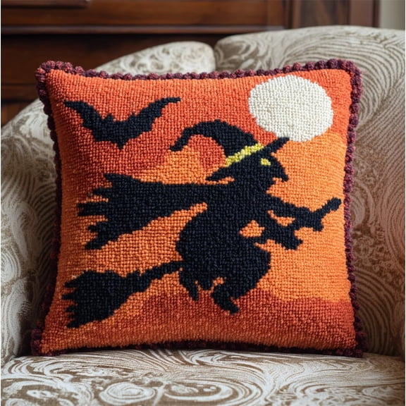 Pre-Printed Diy Embroidery Latch Hook Pillow Cover Kit,Wizard,43X43Cm Animal Cross Stitch Cushion Covers Kits Diy Craft Needlework Pillowcase Latch Hook Cushion Kits For Adults