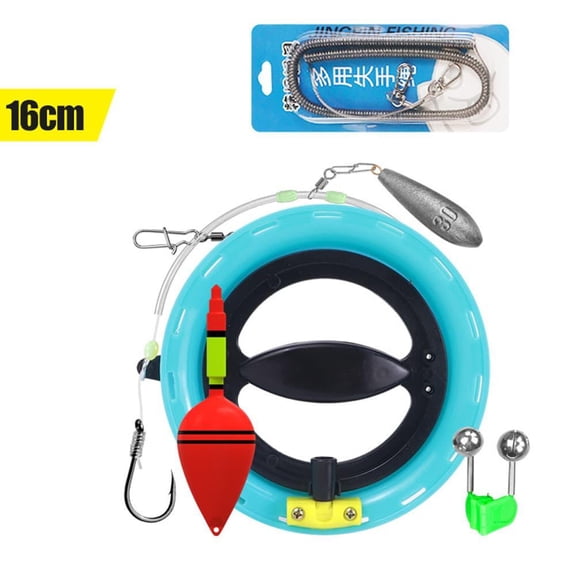 Pre-Rigged Handline Fishing Reel, ABS Hand Spool with 45m Nylon Line, Hook, Bite Bell & Safety Lanyard for Boat, Pier and Saltwater Fishing