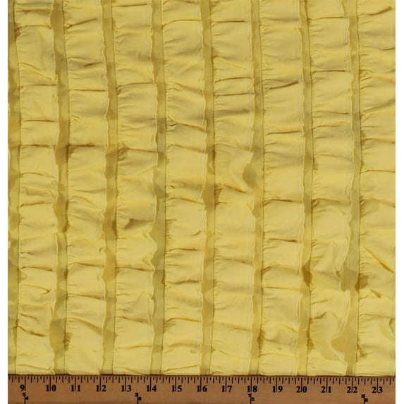 Pre-Ruffled Yellow Approx. 2" Ruffles Polyester/Spandex Blend Stretch Knit Fabric by the Yard (D249.09)