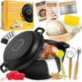 thumbnail image 1 of Pre-Seasoned Cast Iron Dutch Oven Pot with Skillet Lid, 5 Qt Bread Dutch Oven Includes Proofing Basket Sourdough Starter Kit for Bread Baking, Camping, Frying and Braising, 1 of 7