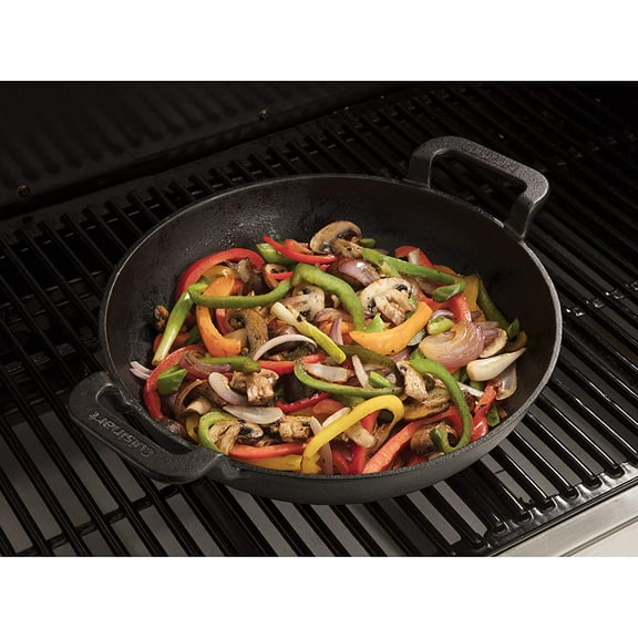 Pre-Seasoned Cast Iron Grilling Wok, 10-Inch for Versatile Cooking