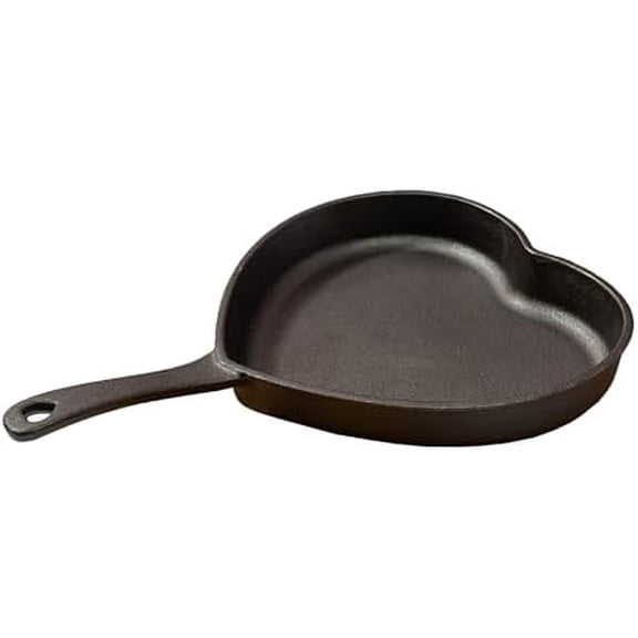 Pre-Seasoned Cast Iron Heart Skillet Pan, Heavy-Duty Frying Pan for Cooking, Baking & Searing, Oven Safe, Stovetop Compatible, 10-Inch