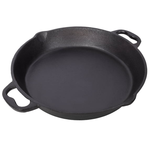 Pre-Seasoned Cast Iron Skillet Frying Pan with Dual Assist Handles, Heavy-Duty Cast Iron Cookware, Oven Safe, Grill, Stovetop & Induction Compatible