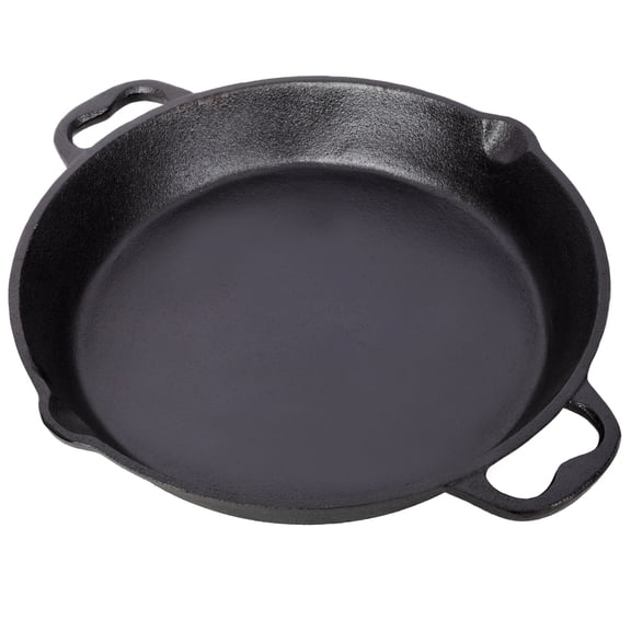 Pre-Seasoned Cast Iron Skillet Frying Pan with Dual Assist Handles, Heavy-Duty Cast Iron Cookware, Oven Safe, Grill, Stovetop & Induction Compatible