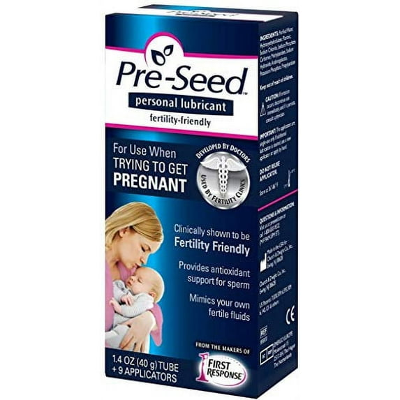 Pre-Seed Personal Lubricant, 40 Gram Tube with 9 Applicators (Pack of 2)