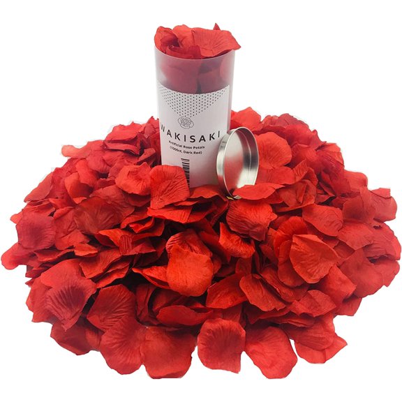 (Pre-Separated, Scented) Artificial Silk Rose Petals for Wedding Flower Petals for Romantic Special Night, for Proposal, Anniversary (1,000 PCS, Dark Red)