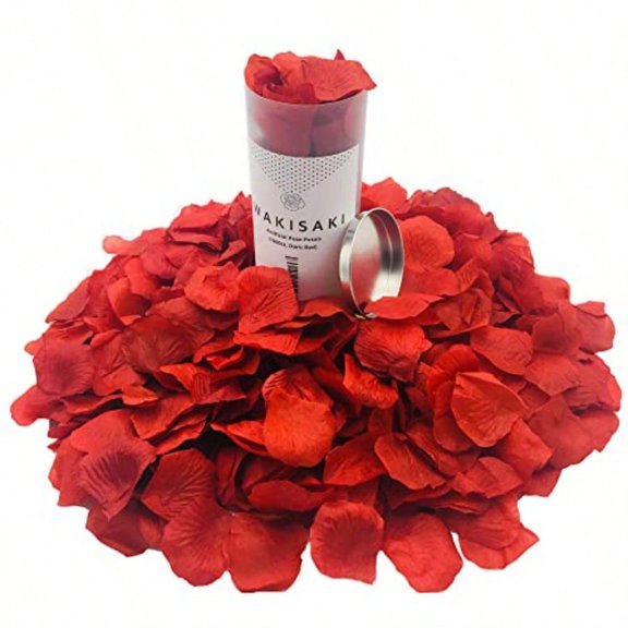 Pre-Separated Scented Artificial Silk Rose Petals for Wedding Flower Petals for Romantic Special Night for Proposal Anniversary (1 000 PCS Dark Red)